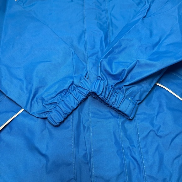 MEC Heritage Blue Reflective Rain Jacket Durable Thick Nylon Child 16 Youth Boys - Picture 2 of 9